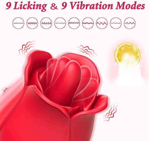 Miniatura 2 de Vibrador de juguete rosa para mujer, mini estimulador de clítoris para lamer la lengua con 9 placeres vibradores para estimulación del clítoris y