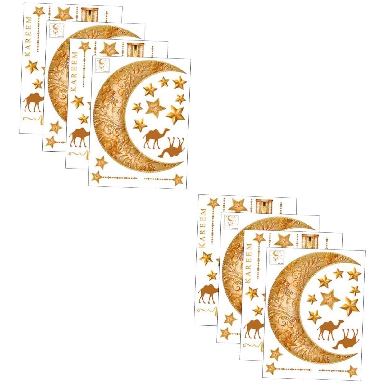 Autocollants muraux auto-adhésifs dorés : stickers muraux fête du ramadan cuisine