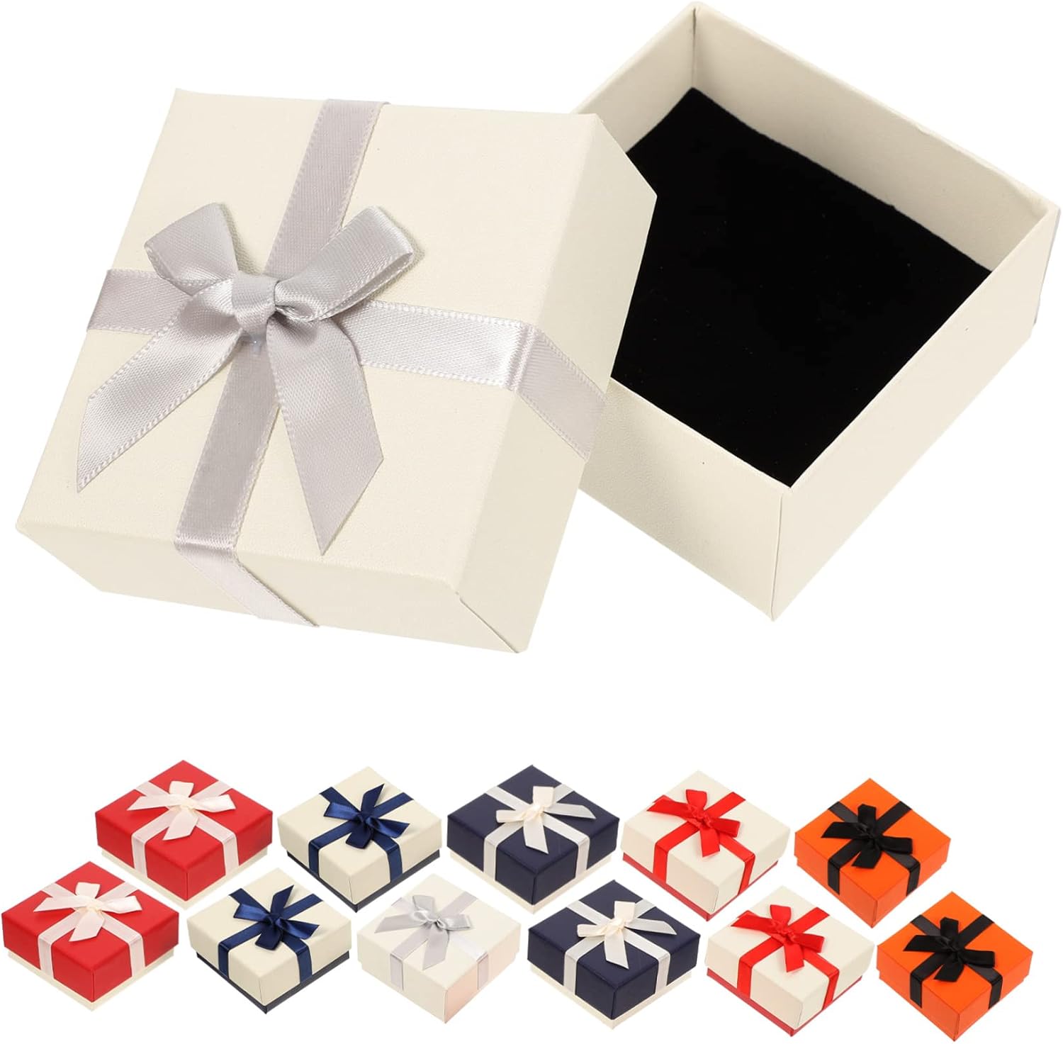 PRETYZOOM 12pcs Delicate Bowknot Jewelry Boxes Ring Case for Wedding Engagement Ring Storage Necklace Display Holder