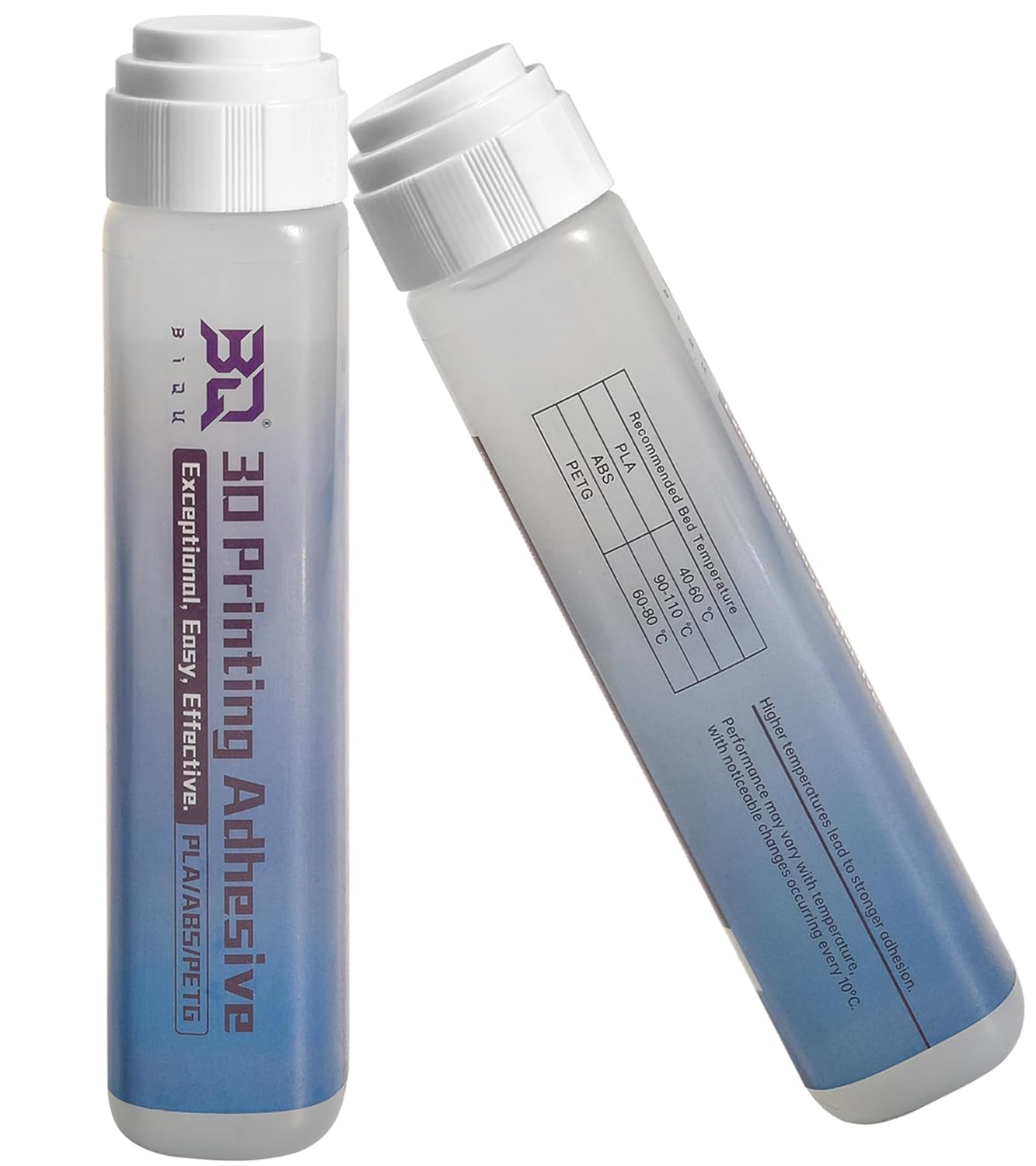 2-Pack 3D Printer Glue Adhesive for Heat Bed, Compatible with Bambu-Lab Printers, BIQU Panda Glue for ABS PLA PETG TPU on Various Build Plates, Stronger Grip Than Glue Stick Warping-Free, 120ml