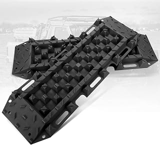 BUNKER INDUST Recovery Traction Boards Tire Traction Mat for 4X4 Mud, Snow, Sand Track Ramp, Pair Black Off-Road Traction Pads
