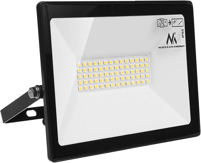 Maclean MCE550 CW reflektor LED, IP65, wodoszczelny, do użytku na zewnątrz, 4000 lm (zimna biel 6000 K, 50 W)