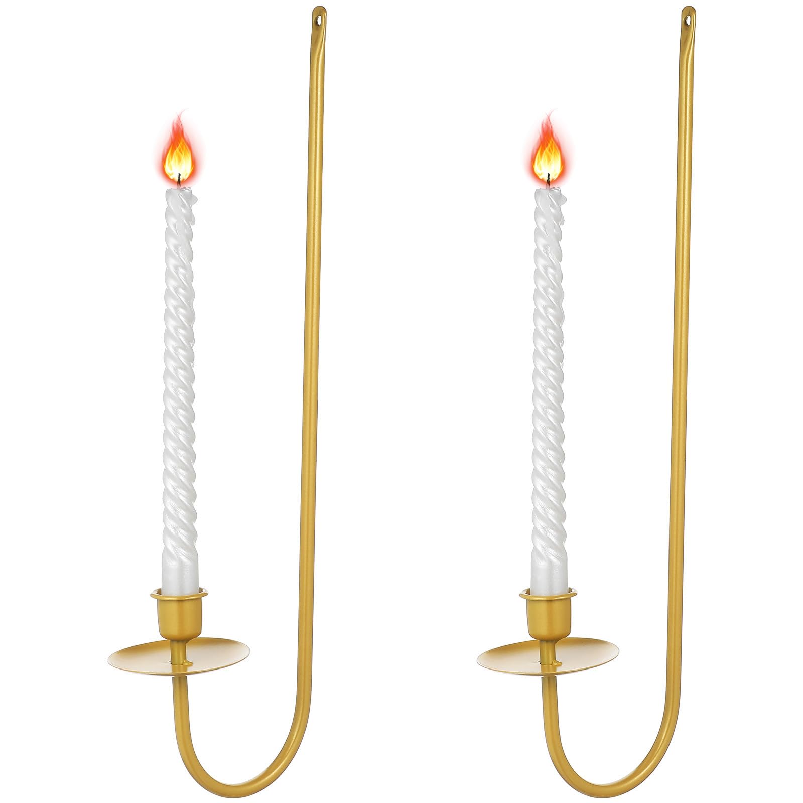 Candelabro de metal para pared con diseño curvado STOBAZA, ideal para un salón elegante y cálido