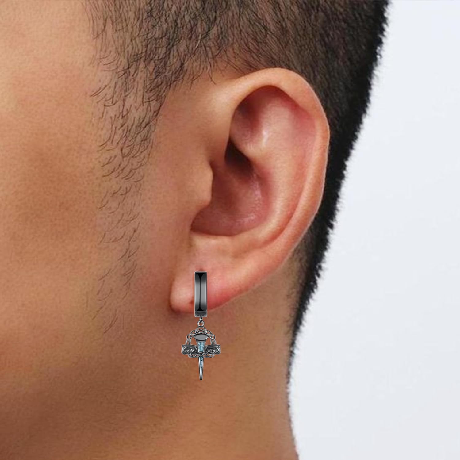 Cross Earrings S925 Sterling Silver Nail Cross Dangle Earrings Christian Jewelry Gifts for Men Women - Image 5