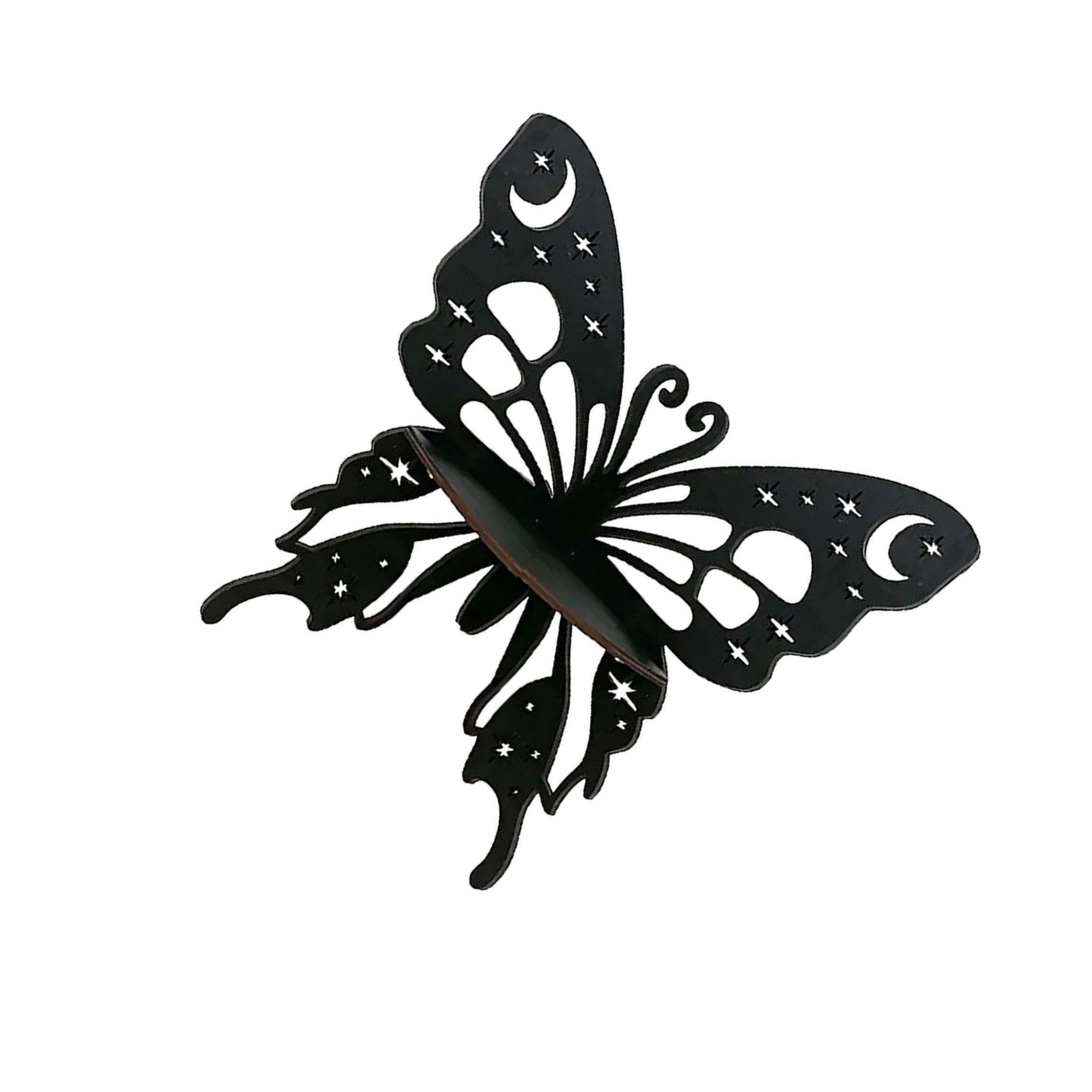 Zambuph Charming Decorative Corner Shelf Wooden Wall Shelf Beautiful Butterfly Sculpture Displaying Home Aesthetic Butterfly Corner Storage Rack Wall Decor