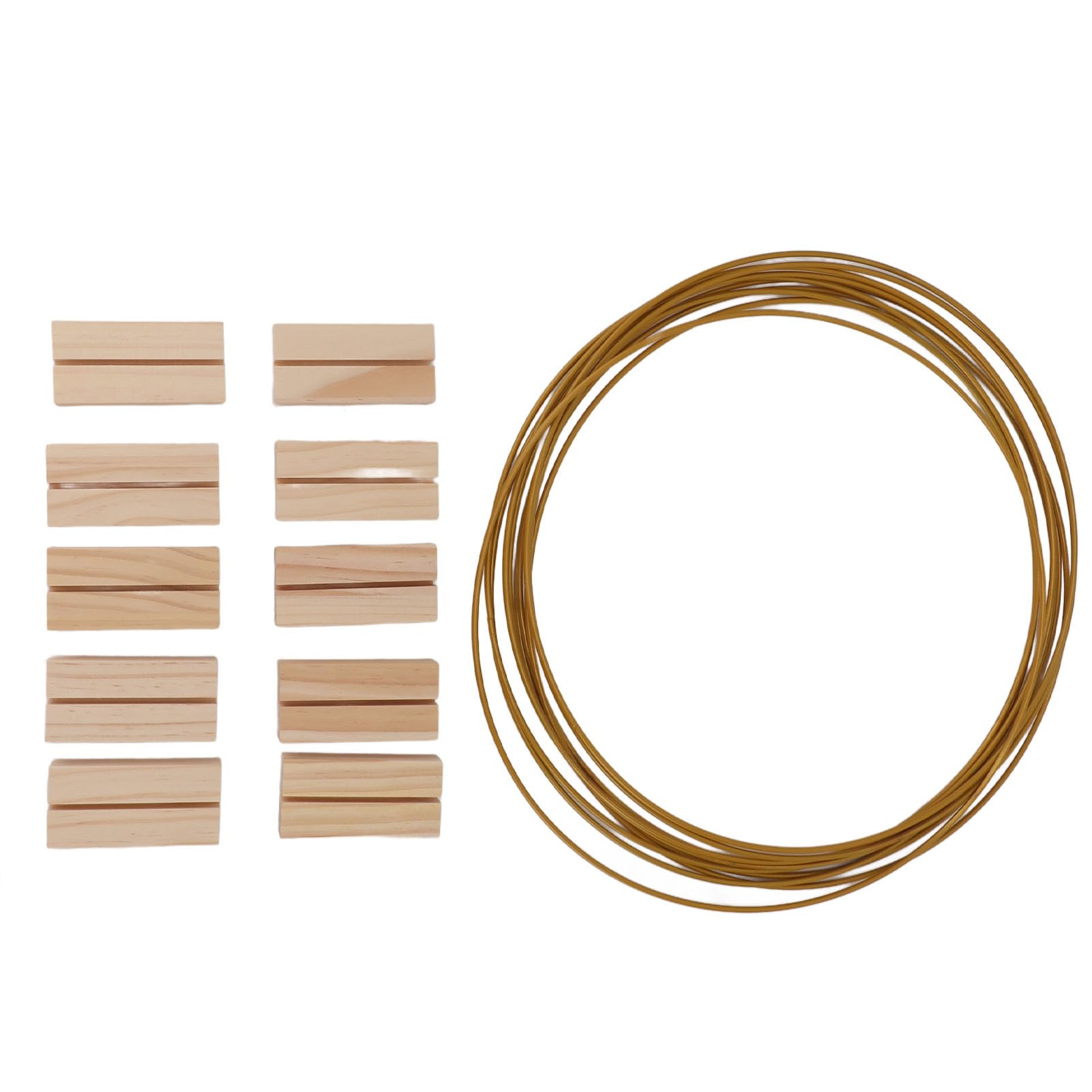 Centros de mesa de metal con base de madera para decoración de mesa de boda, anillos dorados duraderos, uso versátil para fiestas y decoración del hogar