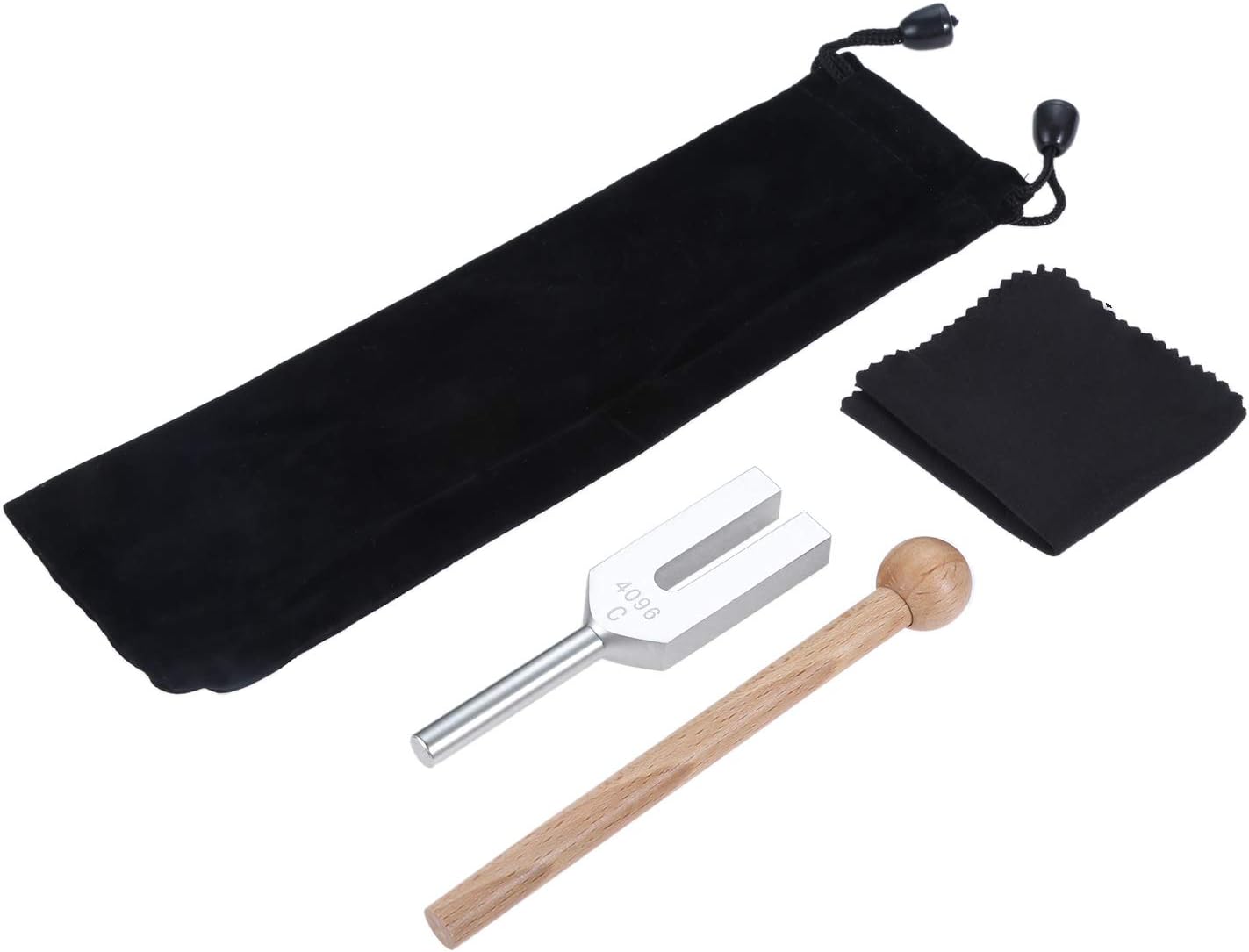 Dreld 4096 Hz Tuning Fork with Wooden Hammer and Bag for DNA Repair Healing, Sound therapy, Perfect Healing, Musical Instrument, Balancing, Healers, Vibration