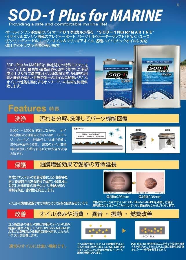 Amazon.co.jp: SOD-1 MARINE(小型船舶用オイル添加剤) 1L SPH-1L : 車