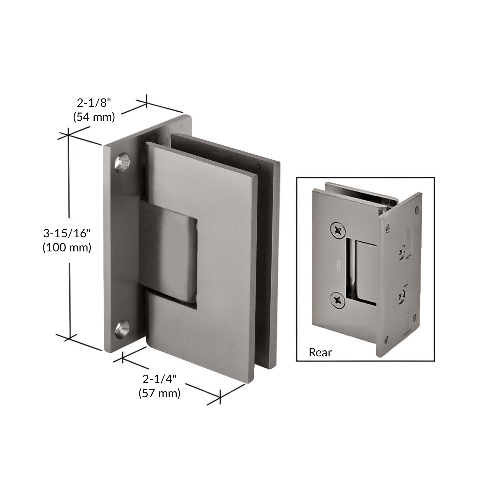 CRL Vienna 037 Series Satin Chrome Wall Mount Shower Door Hinge