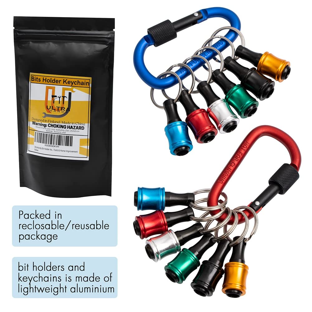 Porte-embout porte-clés Easy Release et Quick Change Porte-embouts de tournevis 2 jeux de 6 porte-embouts 1/4