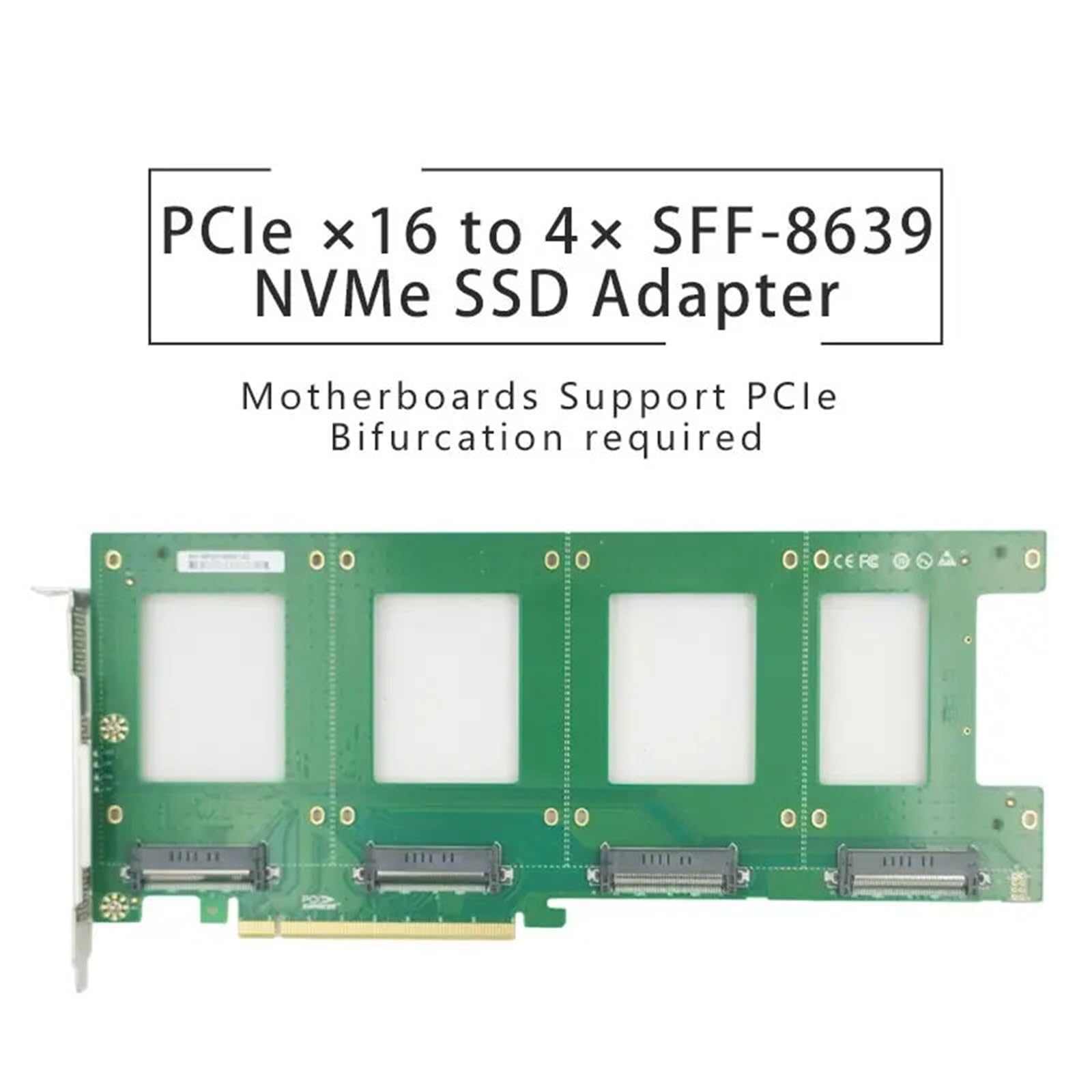 La scheda di espansione NVMe SSD PCIe X16 a 4 da 2,5" U.2 richiede la scheda madre for supportare la biforcazione