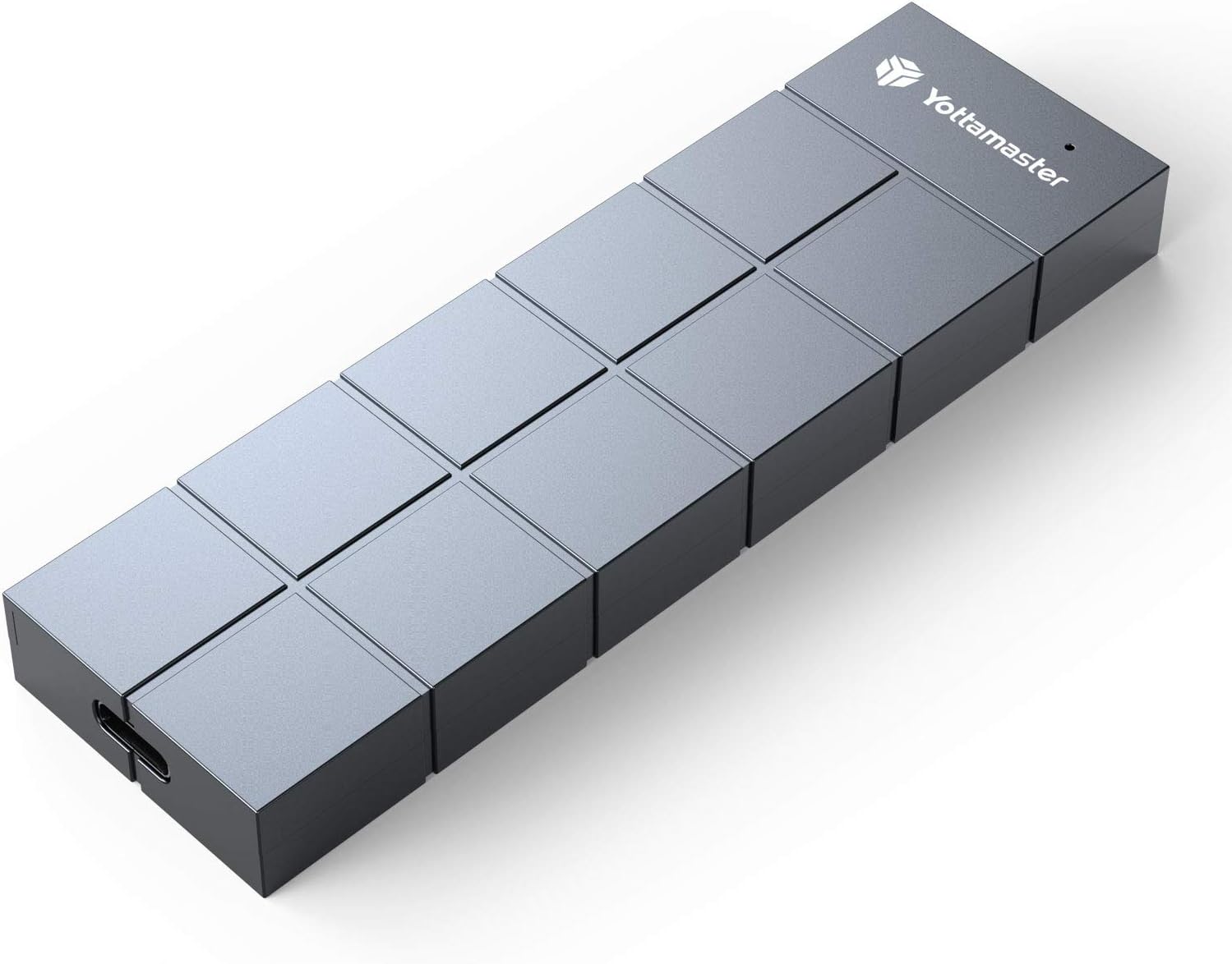 M.2 Enclosure,Yottamaster USB 3.1 Type C Gen 2 10Gbps NVMe M.2 SSD Enclosure Tool-Free Aluminum External m.2 USB C to NVMe PCI Express Adapter for 2230/2260/2280 M.2 NVMe SSD (Grey)