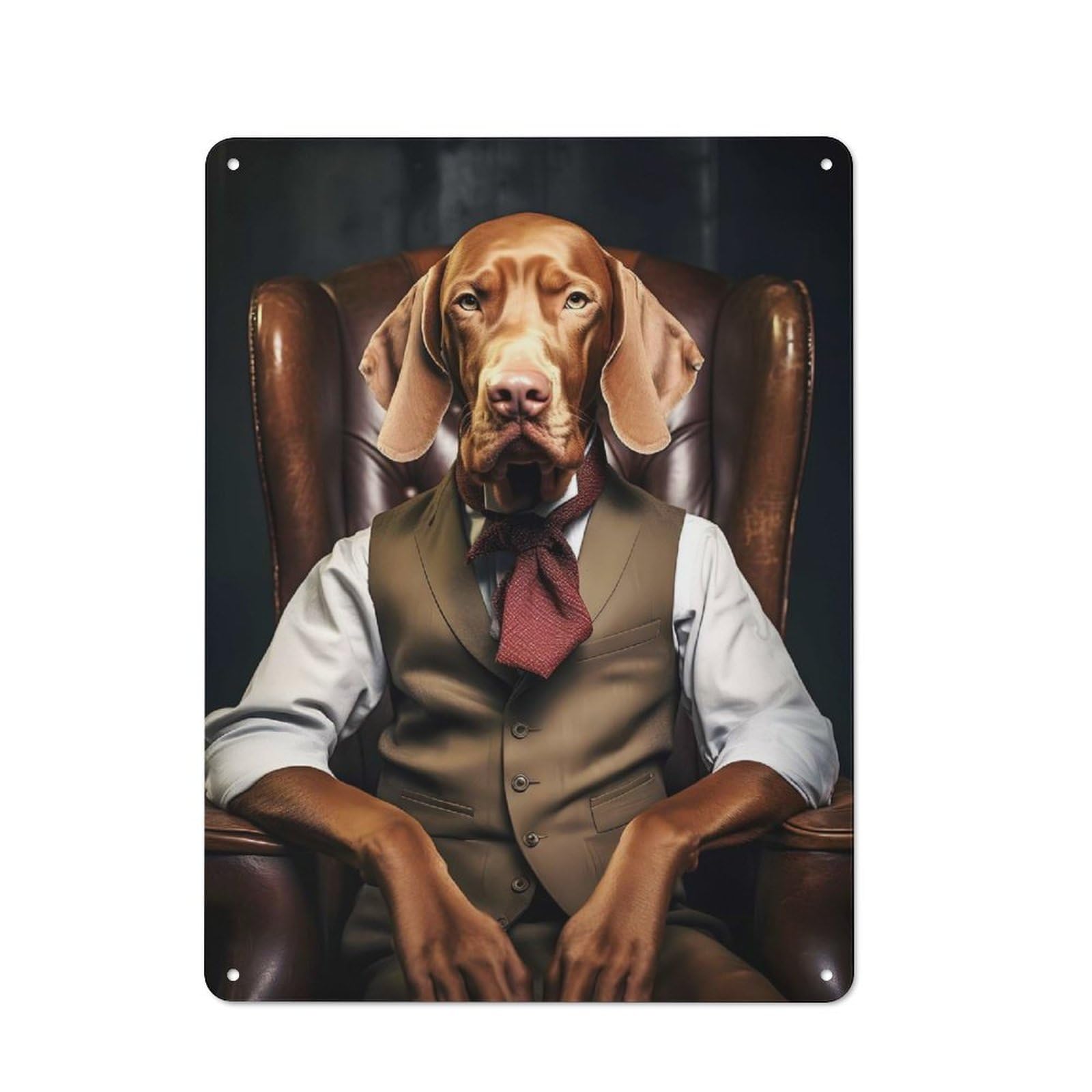 Junmoney Style-9 Boss Vizsla Cottage Style Metal Wall Decor 40X30cm, Decorative Tin Sign For Cottage, Kitchen, Hallway Or Breakfast Nook