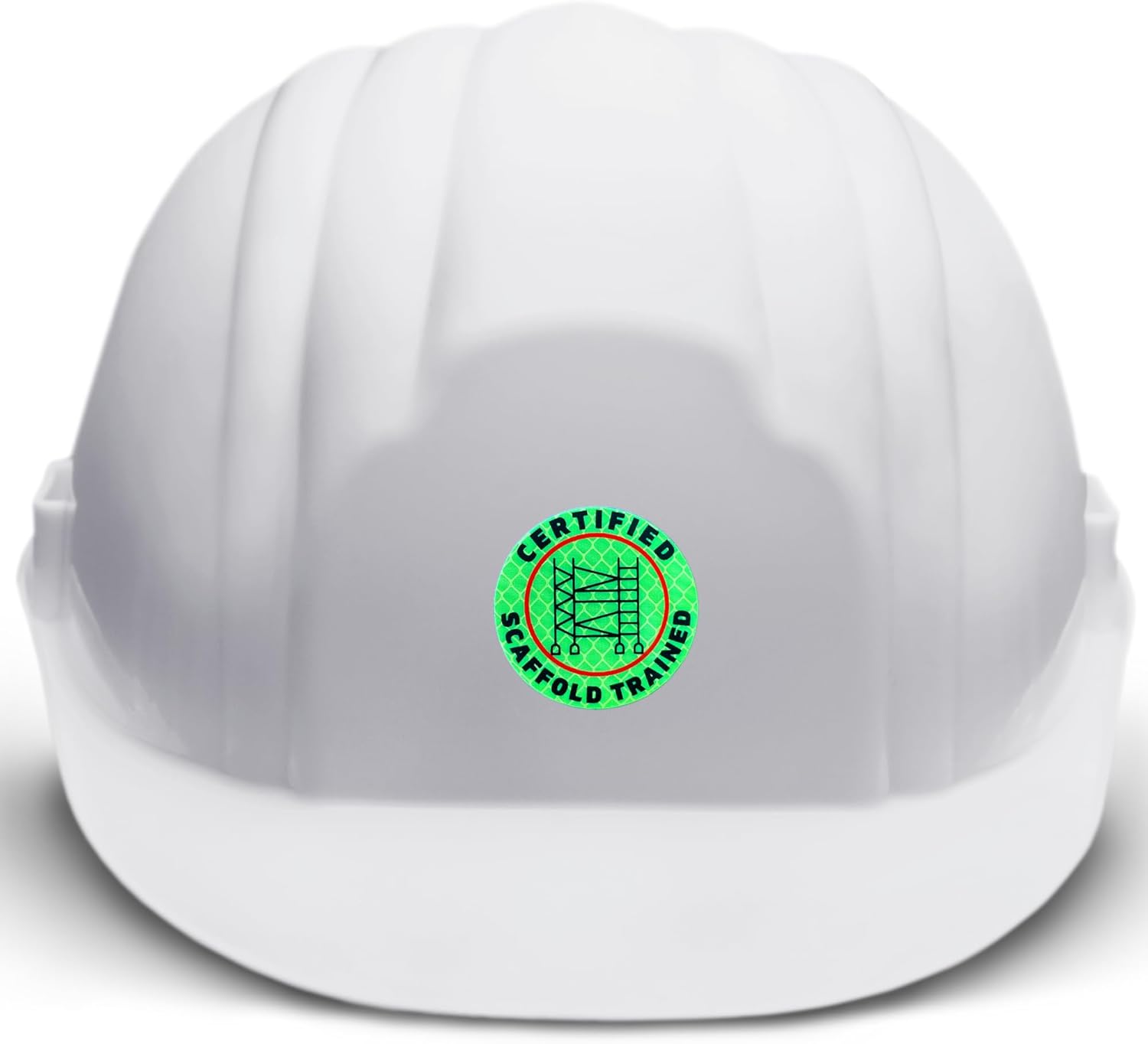 Certified Scaffold Trained Retro Reflective Hard Hat Safety Stickers 5 pk 2” Inch Waterproof Adhesive Very Sticky Book Construction Training