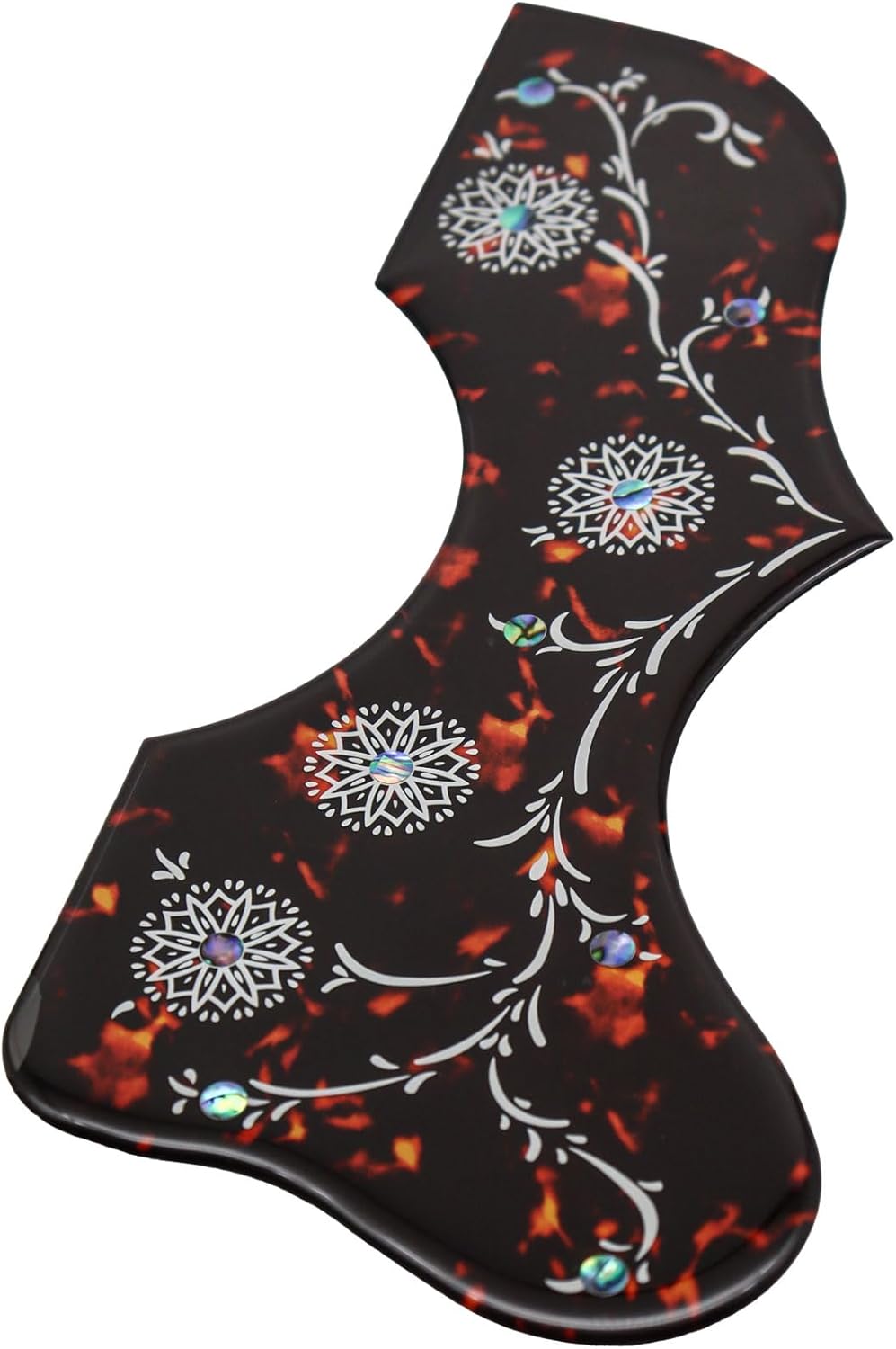 Acoustic Guitar Pickguard 2.4mm Super Scratch-Resistant Tortoise Red No Drill Required (Dark Tortoise)