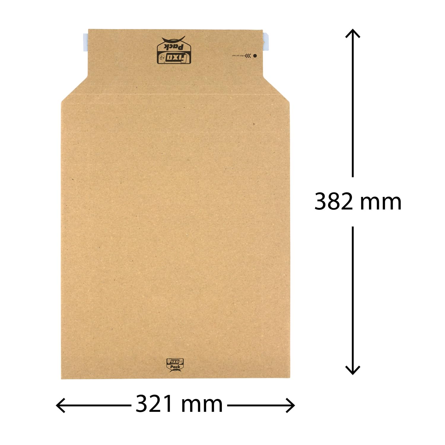 Fixo Packung mit 30 Versandtaschen aus festem Karton mit Faltenbalg, 321 x 382 mm, Mindestmaße: 250 x 312 mm, Faltenbalg 70 mm, selbstklebender Verschluss, Faltenbalg 70 mm, perfekt für die