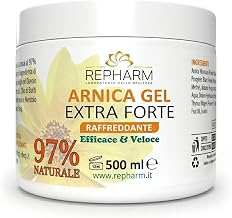REPHARM Arnica Gel Forte 97% 500ml – Arnica Cavallo Uso Umano con Artiglio del Diavolo e Mentolo Effetto Freddo – Gel Arnica per Massaggio Sportivo e Muscolare – Made in Italy