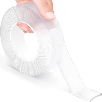 QUELLANCE Double Sided Mounting Tape Heavy Duty, 9.85FT Removable Clear Sticky Adhesive Nano Tapes Multipurpose Mounting Strip for Hanging Picture Poster Carpet Photo Art Wall Decor Home Office School