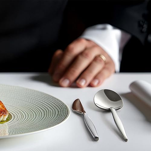 Miniatura 7 de KINGSTONE Juego de cubiertos de 40 piezas de acero inoxidable 1810 de alta calidad, incluye tenedores, cuchillos, cucharas para el hogar, cocina,