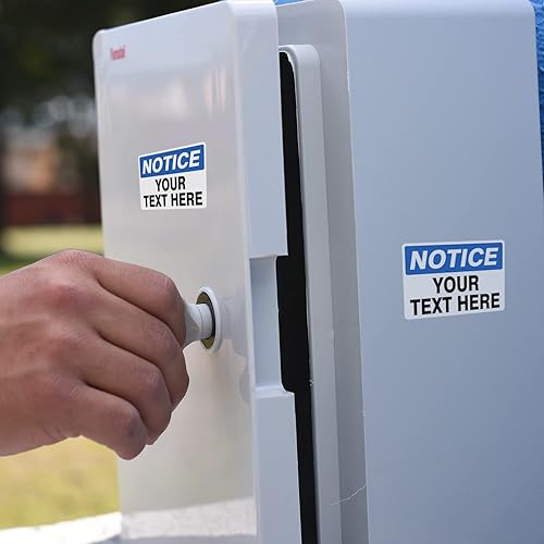 Miniatura 2 de Adhesivos de aviso personalizados Personaliza cualquier texto Material de vinilo laminado para exteriores