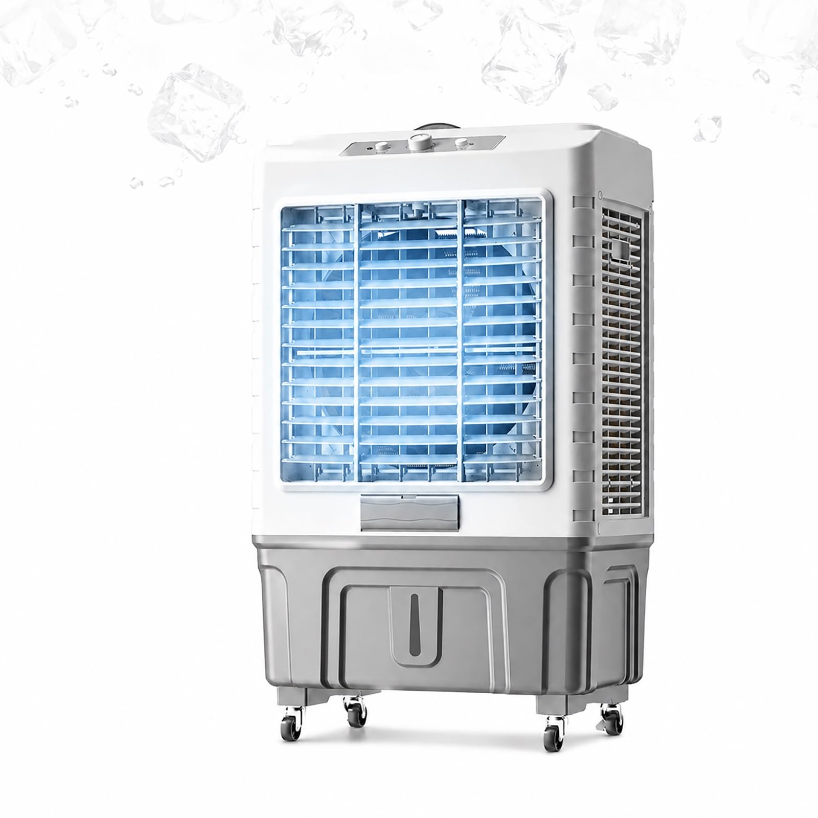 Heavy Duty Commercial Evaporative Air Cooler with 3 Speed Airflow, 55L Large Water Tank, Swamp Cooler for Warehouse Workshop Mall Hotel
