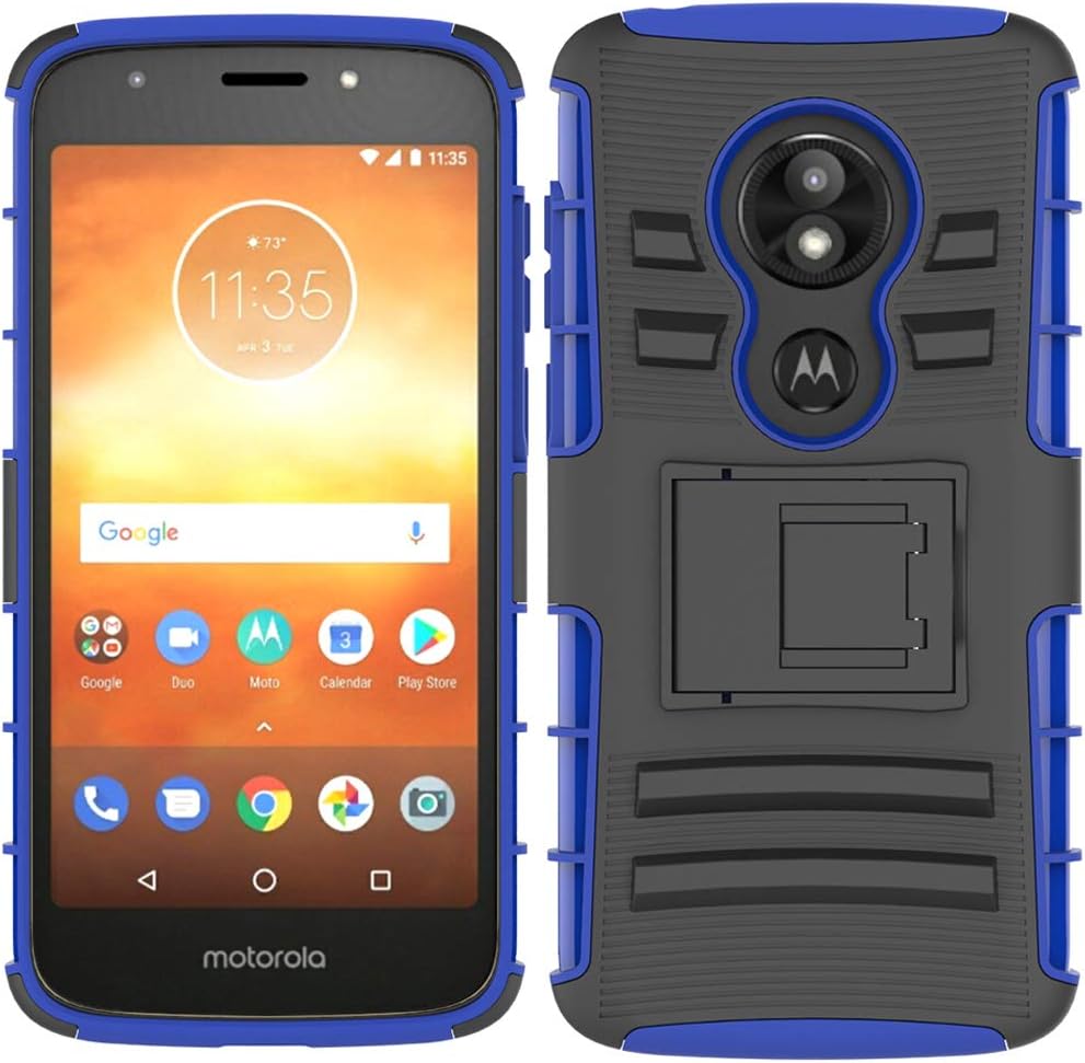 Moto E5 Play Case, Moto E5 Cruise Phone Case, Ueokeird [Heavy Duty] Armor Shock Proof [Swivel Belt Clip] Holster [Kickstand] Rugged Combo Case Cover for Motorola Moto E5 Play (Blue)
