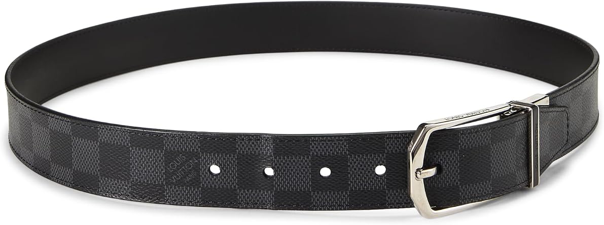 Pre-loved Black Damier Graphite Slender Reversible Belt 90, Black