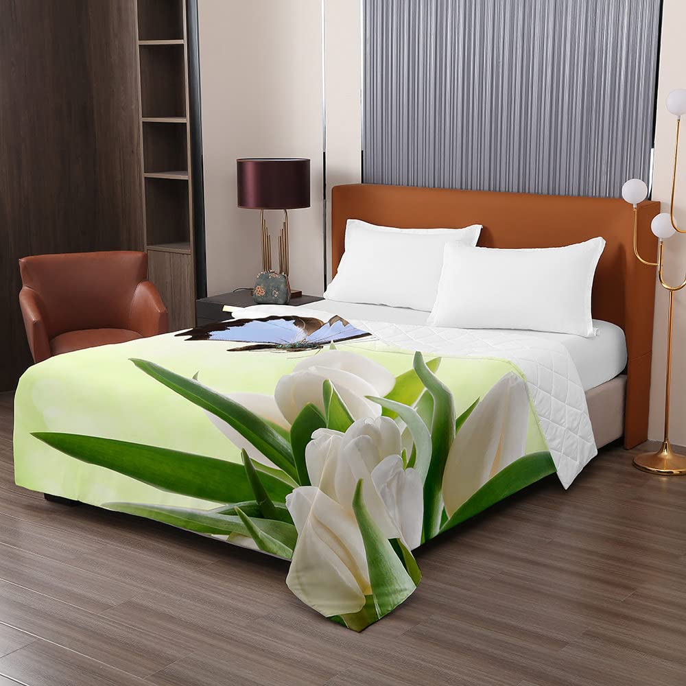 Boutis Couvre Lit Matelassée 1/2 Personnes, Été Parure de Lit Canapé