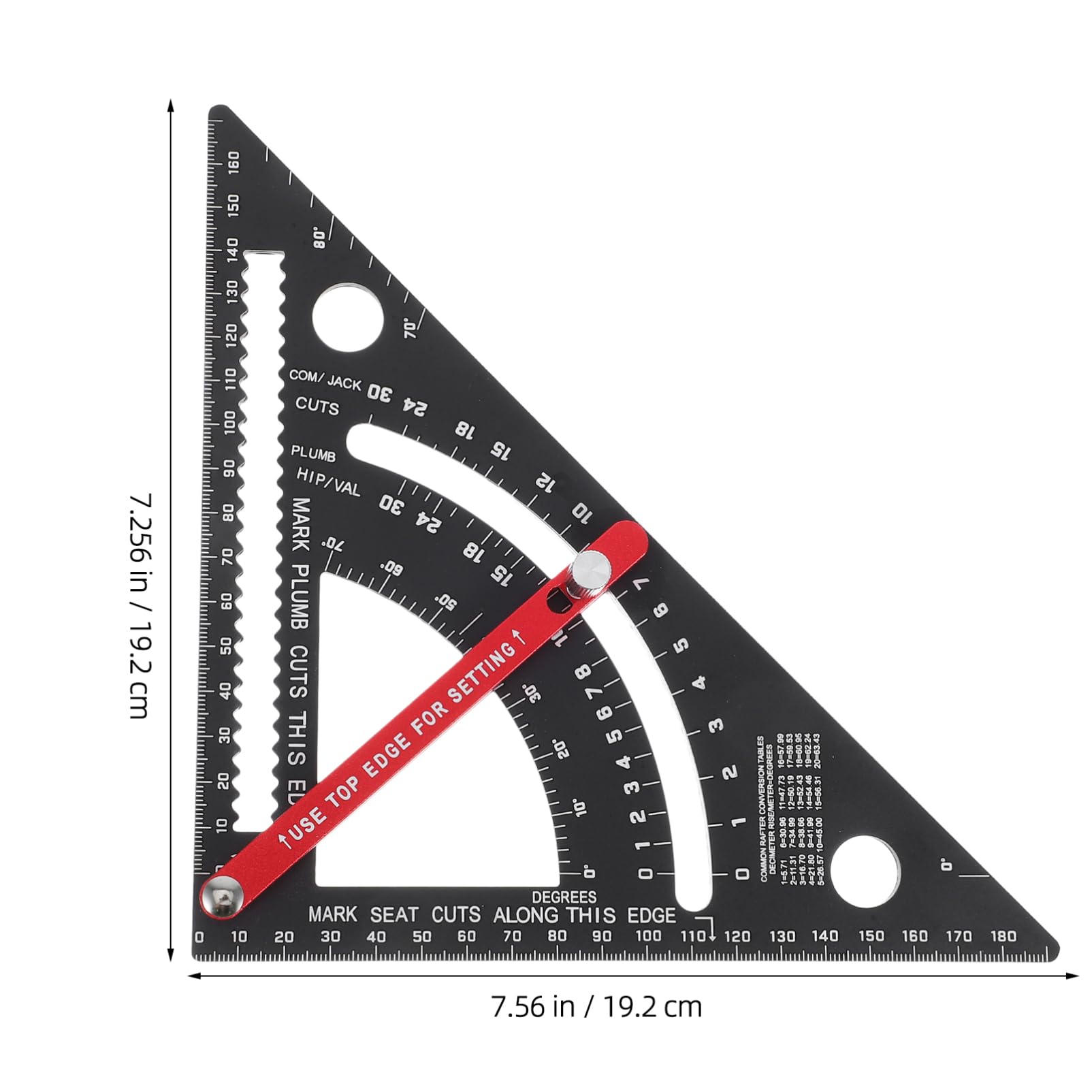 SEWACC 7 Adjustable Carpenter Square Ruler Aluminum Angle Ruler with Dual Measurement Scales for Woodworking Drafting and Engineering Includes Sturdy Ballpoint Pen