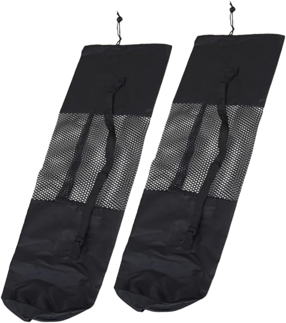 Luxshiny 2Pcs Yoga Mat Carrying Bag Mesh Design Drawstring Closure Yoga Pad Pouch with Single Strap for Women and Men