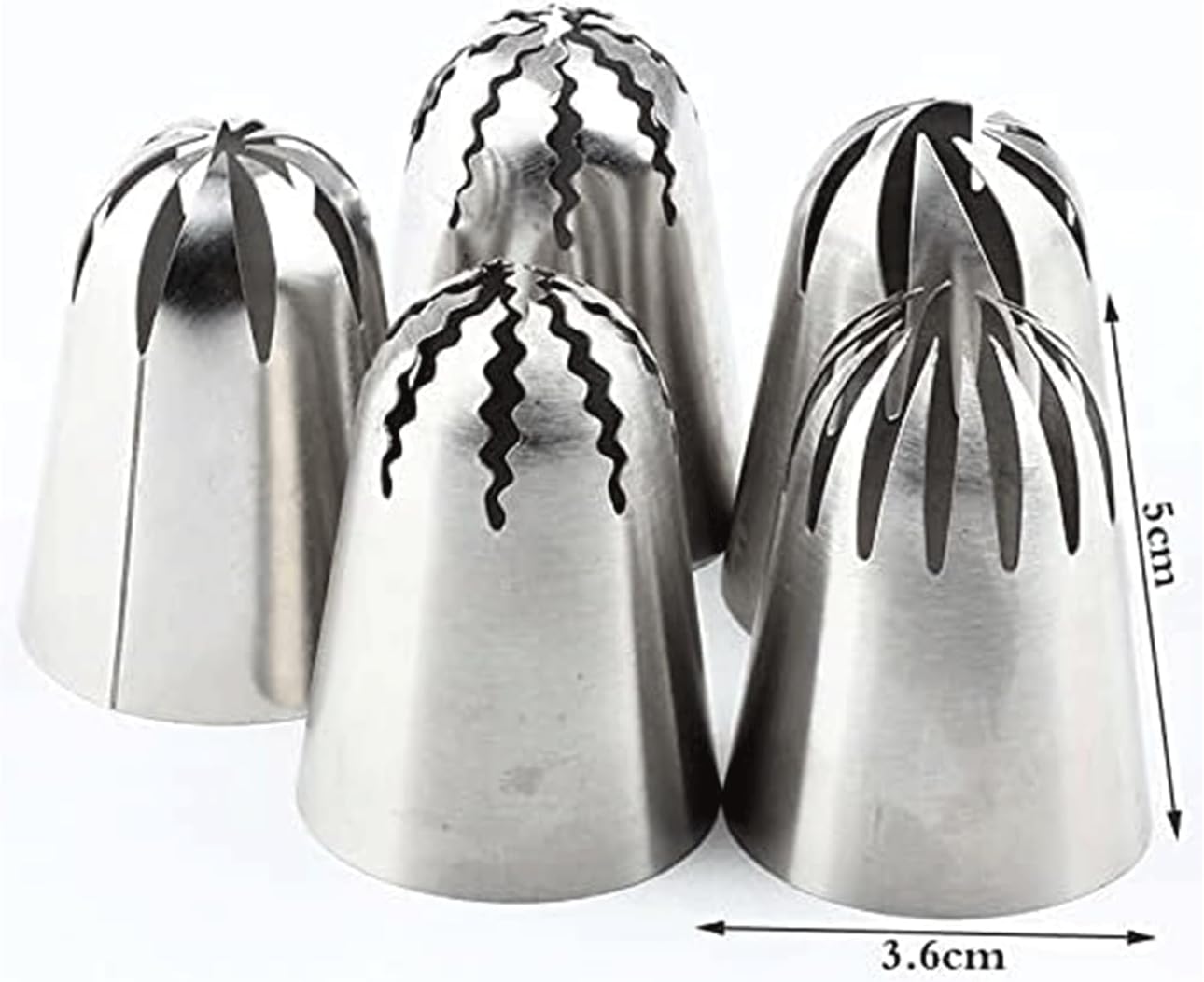 Cake Piping Tips Cake Piping Tips 2 Pc Pastry Tip+5 Pc Big Size Rose Stainless Steel Icing Nozzles Piping And 2 Pc Coupler Cake Nozzles Tip Portable