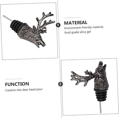 Miniatura 6 de Guía de vino de cabeza de ciervo, vertedor de botella de aceite de oliva, vertedor de boquilla de vertido, boquilla para adornar cócteles, vertedor