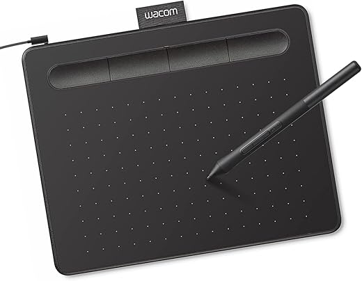 Wacom Intuos Small Graphics Drawing Tablet, Includes Training & Software; 4 Customizable ExpressKeys Compatible with Chromebook Mac Android & Windows, Black