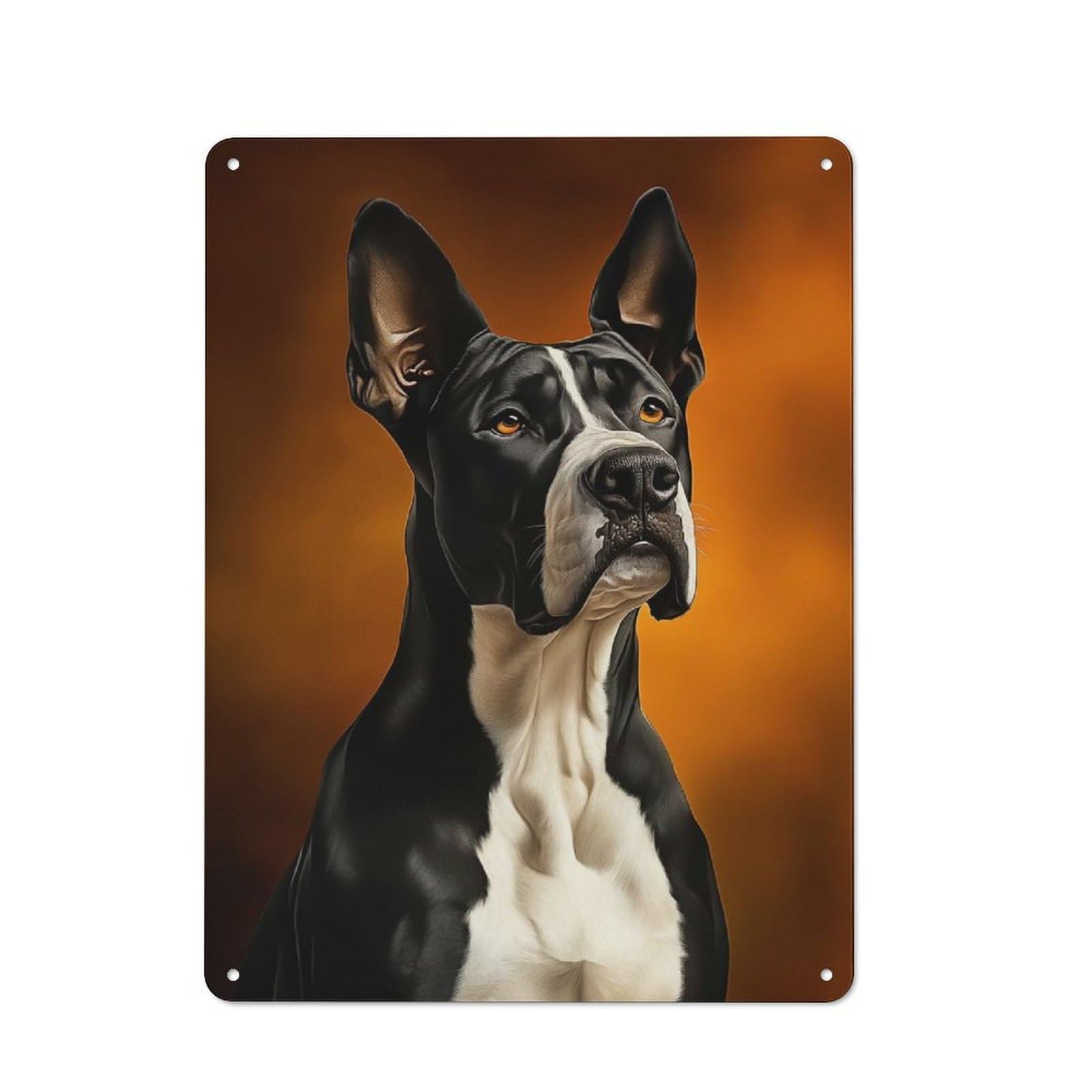 Junmoney Style-23 Great Dane Portrait Retro Tin Wall Plaque 40X30cm For Hobby Room Or Studio, New Home Wall Decor For Hobby Room Decor Fans