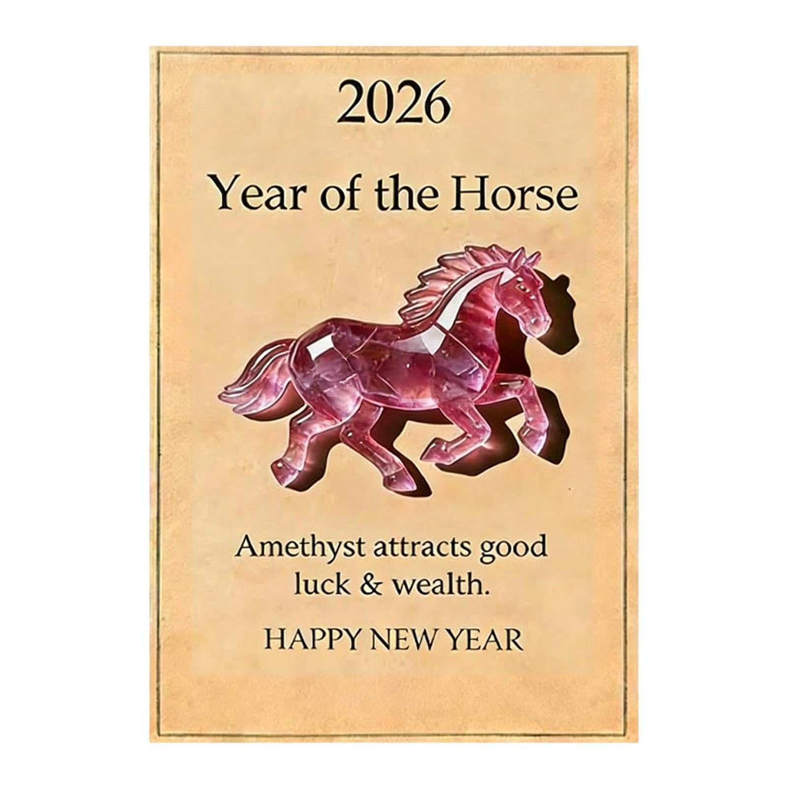 Piceioep Affirmation Card Set, Acrylic Horse Charm for Birthday Wedding and Chinese New Year Celebrations Birthday Party Deck Horse