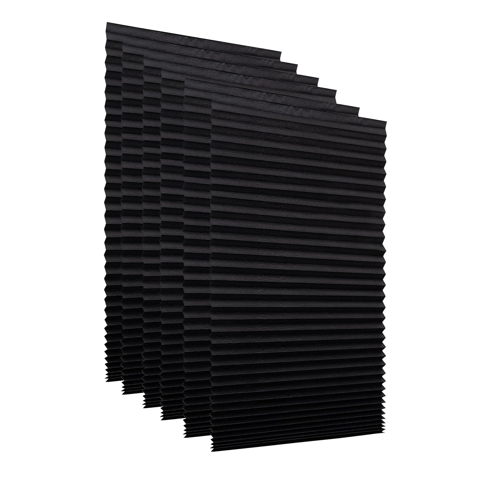Self-adhesive blinds, Temporary Blinds for Windows with Adhesive, No Drill Stick on, Free Cut Size, Temporary Pleated curtains for Bedroom Kitchen Bathroom Windows, 90 x 210cm (6, Black)