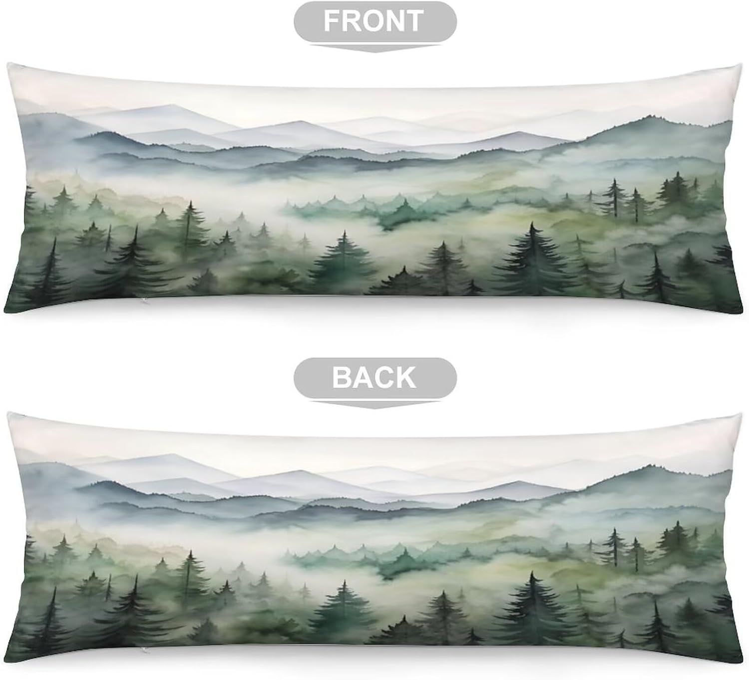 Forest Green Body Pillow Cover Pillowcase with Zipper image 3