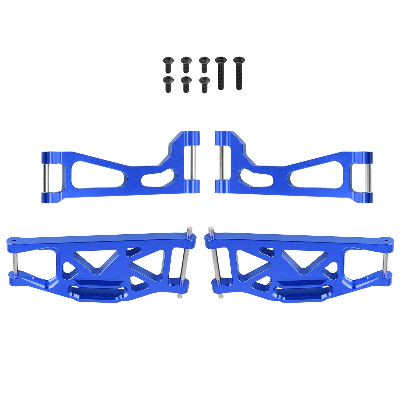 GoHobby Aluminum A-Arms for Traxxas WideMaxx Suspension Arms Upgrades Set Front & Rear (8-Pack) (Blue)