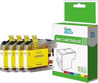 InkJello Ink Cartridge For Printer, Compatible With Brother MFC-J4625DW MFC-J480DW MFC-J5320DW MFC-J5620DW MFC-J5625DW MFC-J5720DW MFC-J680DW MFC-J880DW LC-223 (Yellow, 4-Pack)