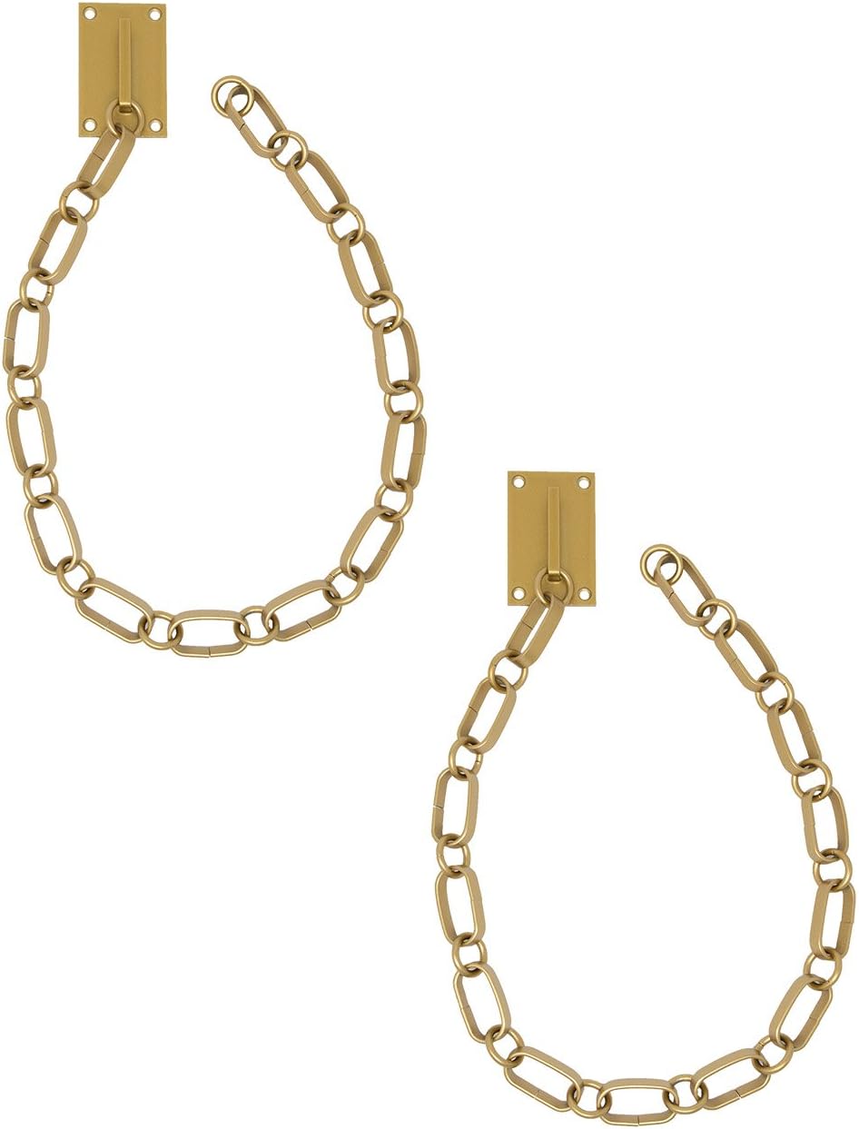 Urbanest Set of 2 Sotto Chain Drapery Tiebacks, 27 1/2-inch Long, Gold