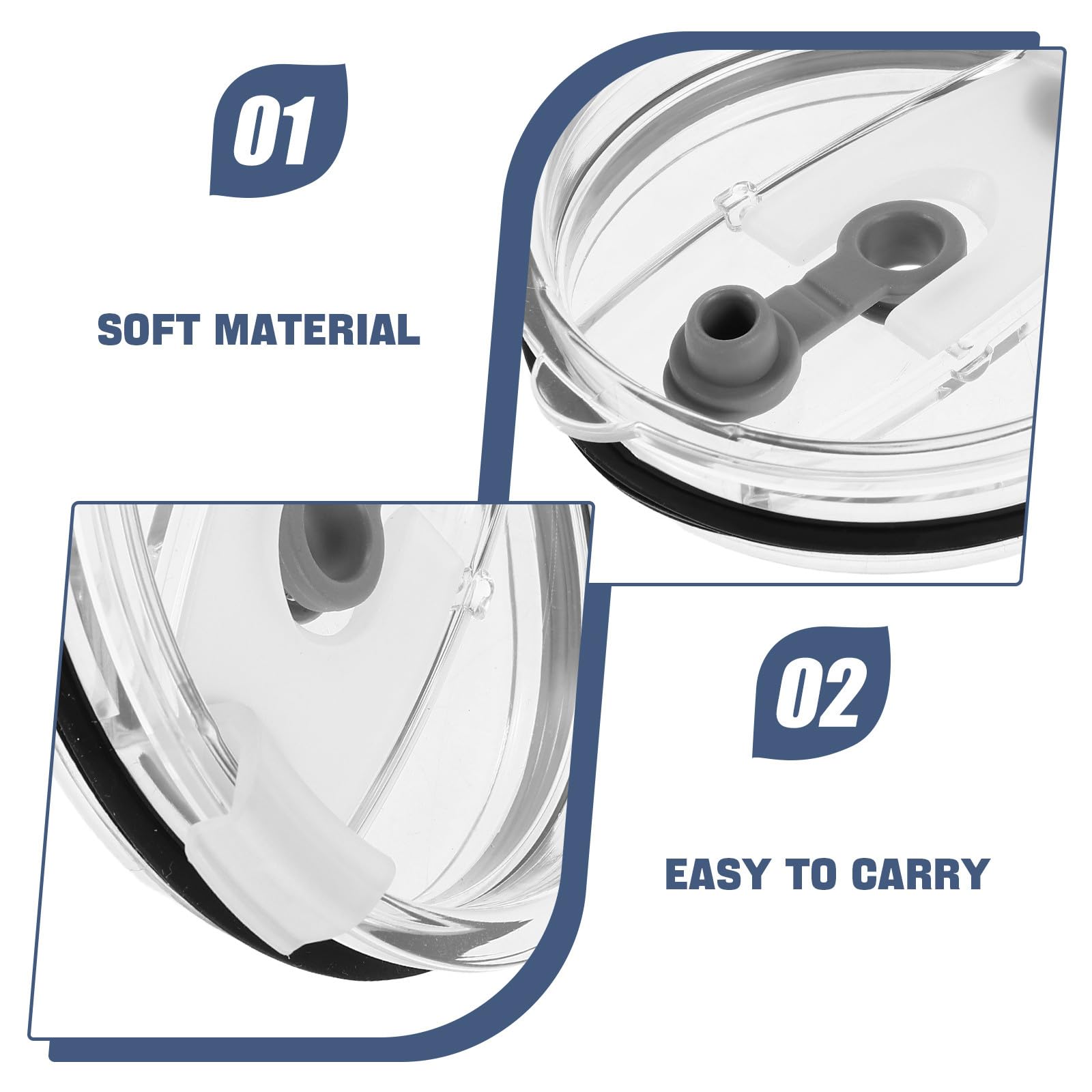 DOITOOL 10 Ersatzdeckel für Trinkgläser: 20 oz und 30 oz, transparente Abdeckungen, auslaufsicher und dicht – spritzwassergeschützter, mit Strohhalm versiegelter Ersatzdeckel