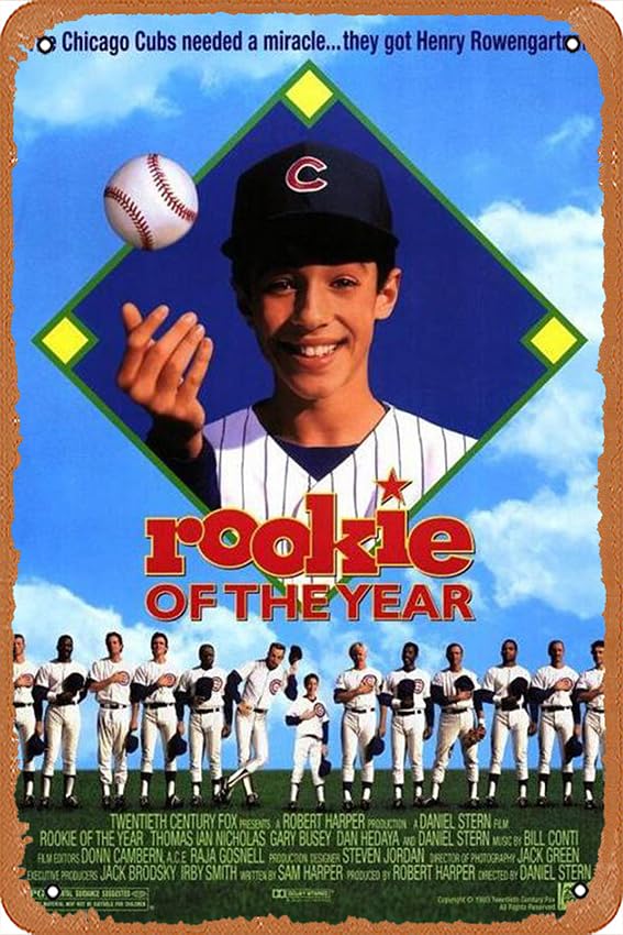 Vintage Metal Tin Sign Retro Metal Sign Rookie of the Year Baseball Movie Henry Rowengartner Poster Home Bar Pub Garage Decor Gifts Home Wall Art Decoration 8x12 INCH
