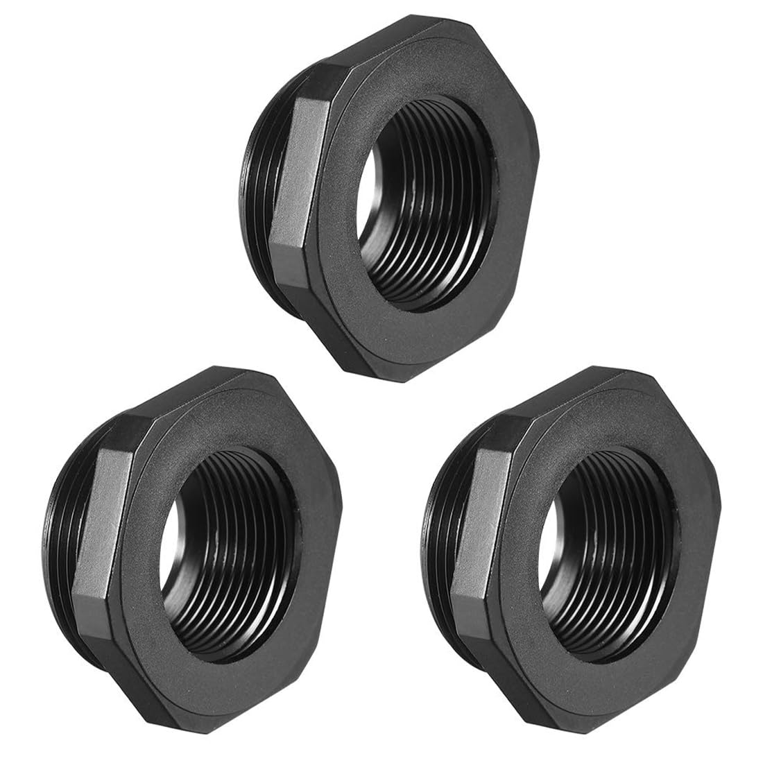TA-VIGOR 3Pcs Threaded Bushings Nylon Connector Adaptor M32 Outer Thread to M25 Inner Thread, Waterproof Fitting Connector for Electrical and Industrial Use, Black