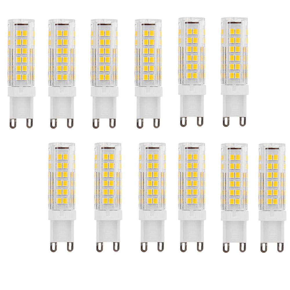 Bombillas LED G9 Equivalente a 9W Halógena de 90W Blanco Cálido 3000K 900Lumen AC220-240V Ángulo de Haz de 360 ​° Lámpara de Ahorro de Energía g9 No Regulable(Paquete de 12)[Clase Energética A ++]