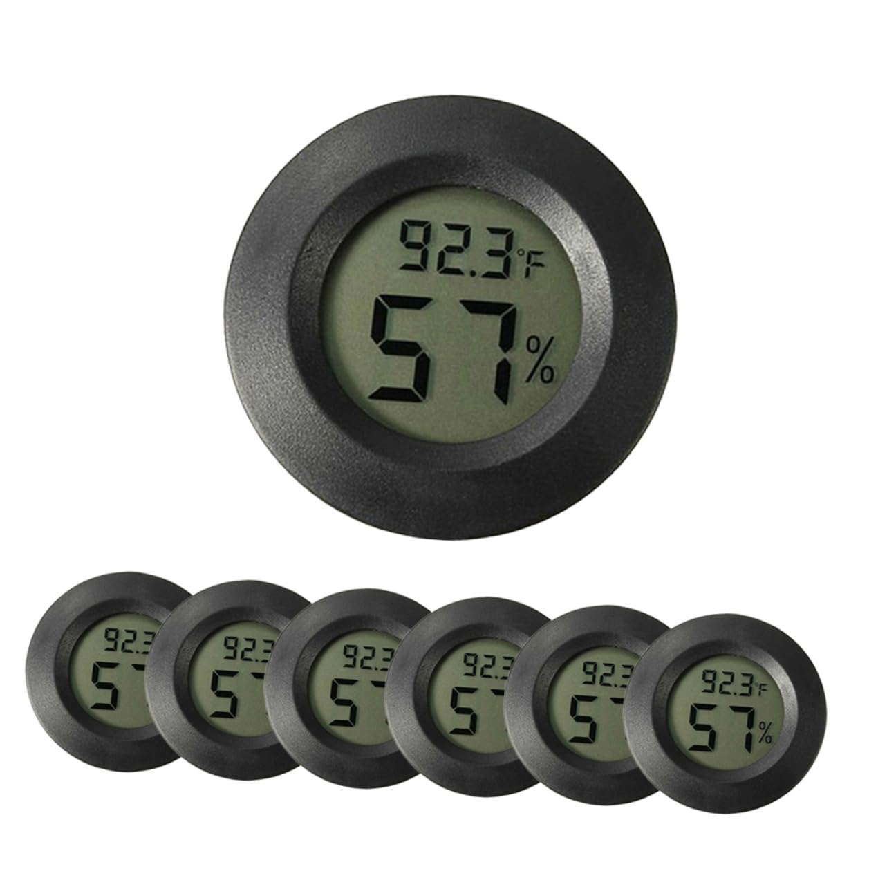 TOYANDONA 3 Set Termometro Umidificatore Umidificatore di umidità della Temperatura del Rettile Igrometro per Rettili Accessori per Acquario Geco Crestato Plastica Nero 7 Pezzi*3