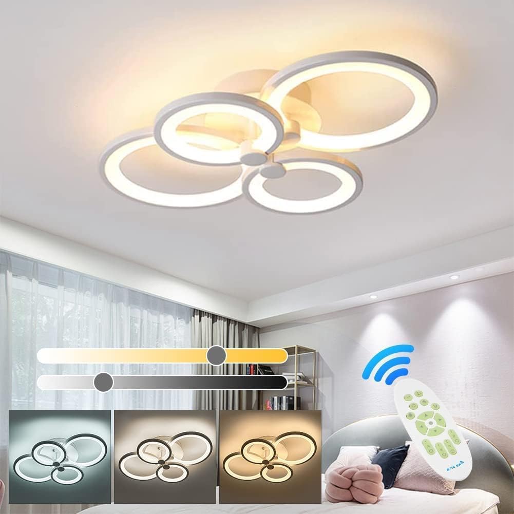 Depuley LED Ceiling Light Dimmable Modern, Ceiling Lamp with Remote ...