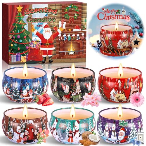 ENCOUN Weihnachtskerzen, Duftkerzen Geschenkset, 6 Stück Duftkerze...