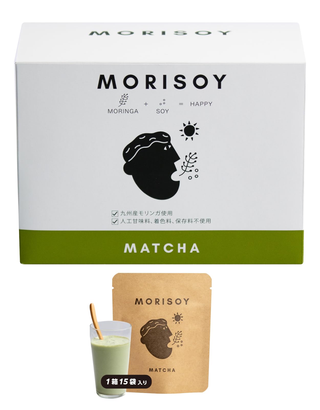 Amazon | MORISOY モリンガ ソイプロテイン 個包装 抹茶 255g(17g×15袋 