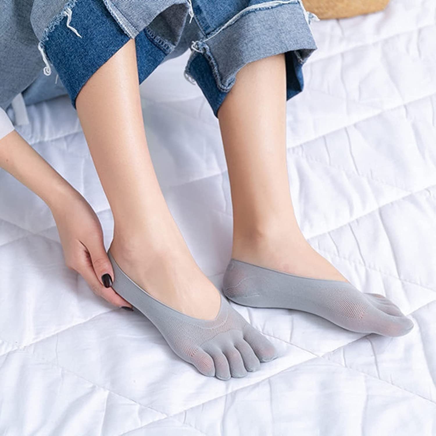 Habrur Calzini Invernali Termici 5 Paia Di Calzini Invisibili Five Toe Ankle Liner Five Toe Socks Per Le Donne