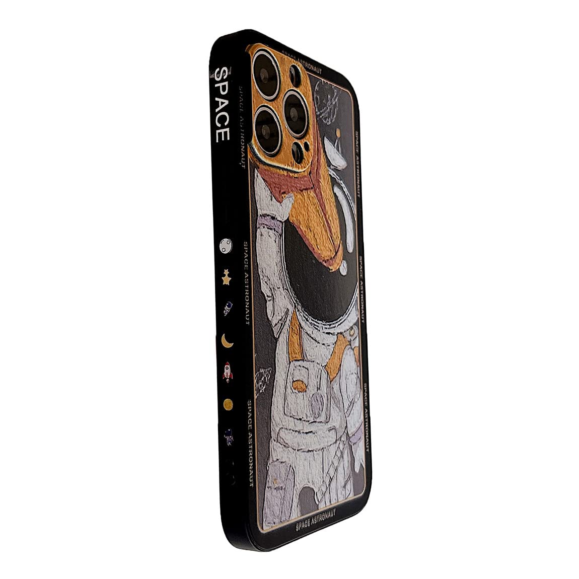 XAVIBEETAG Soft Silicone Case for iPhone 13 Pro Max 6.7 Inch, Outer Space Astronaut Oil Painting Design TPU Cartoon Graphics Bumper Shockproof Anti-Slip Protective Cover Promax (You-HSJ)